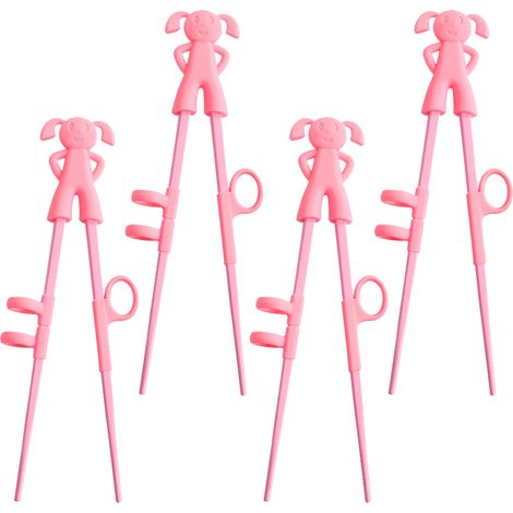 Kinder-essstäbchen – Ergonomische Lern-essstäbchen Mit Abnehmbaren Tiermotiven – Für Kinder Von 3 Bis 8 Jahren – 4er-pack