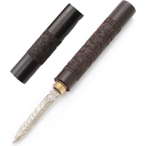Teemesser – Edelstahlspitze – Holzgriff – Für Pu-erh-teekuchen – 1 Stück