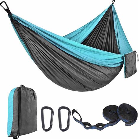 Tragbare Hängematte – 280 X 140 Cm – Für Camping Im Freien Und In Innenräumen – Mit Baumgurten – Für 1 Oder 2 Personen