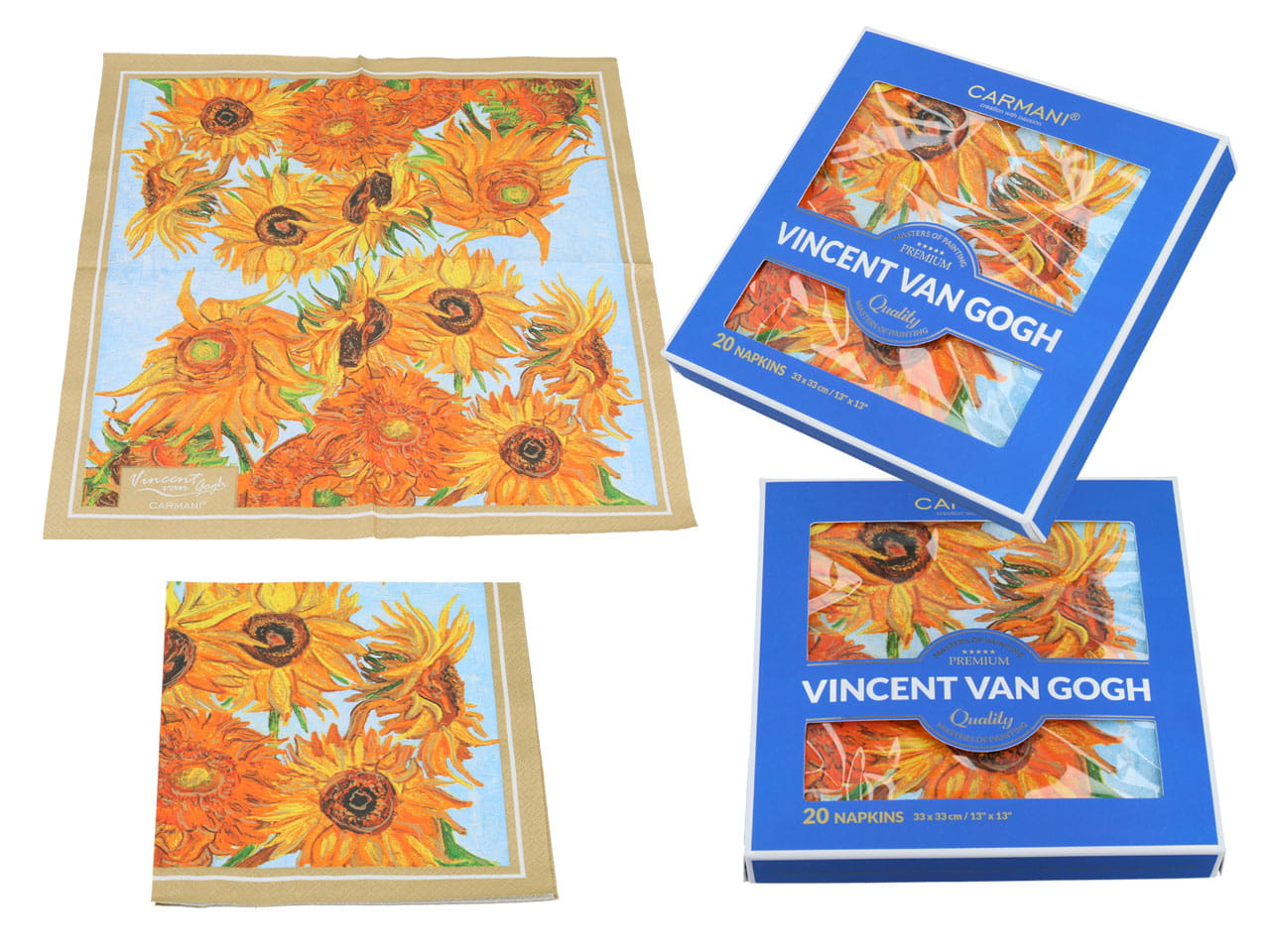 Papierservietten, 20 Stück - V. Van Gogh, Sonnenblumen (carmani)