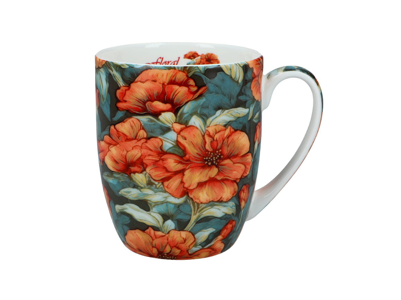 Carmani, Camio Porzellanbecher 380 Ml - Blumenmuster 1