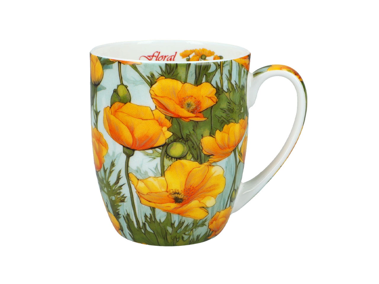 Carmani, Camio Porzellanbecher 380 Ml – Blumenmuster 2