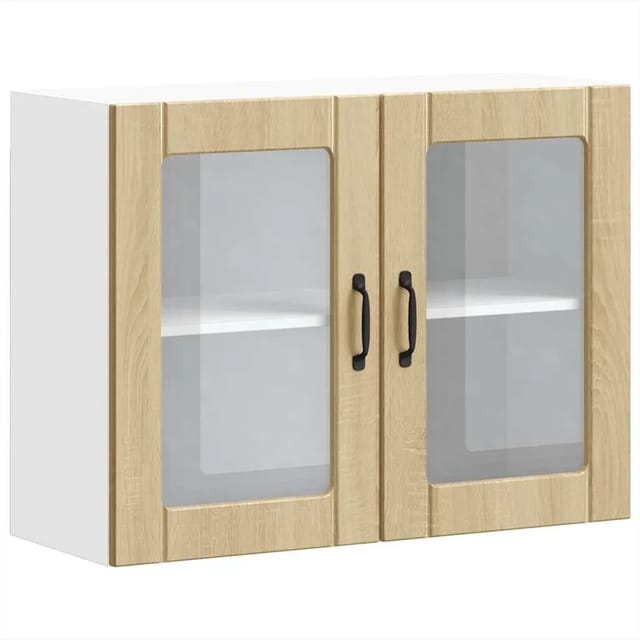 vidaXL Küchen-Hängeschrank mit Glastür Lucca Sonoma-Eiche Holzwerkstoff 853850