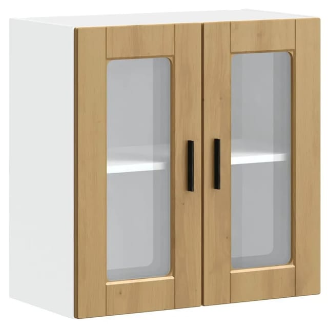 vidaXL Küchen-Hängeschrank mit Glastür Porto Artisan-Eiche 854156
