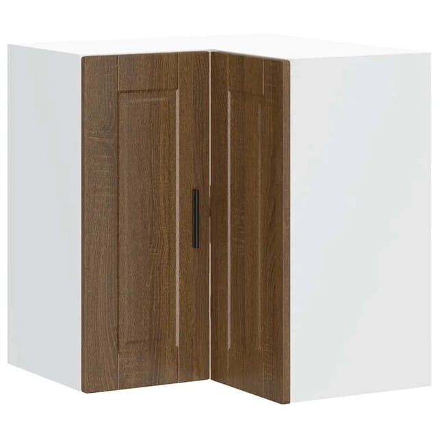 vidaXL Küchen-Eckhängeschrank Porto Braun Eichen-Optik Holzwerkstoff 854104