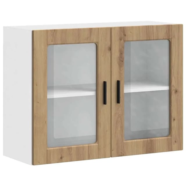 vidaXL Küchen-Hängeschrank mit Glastür Porto Artisan-Eiche 854096