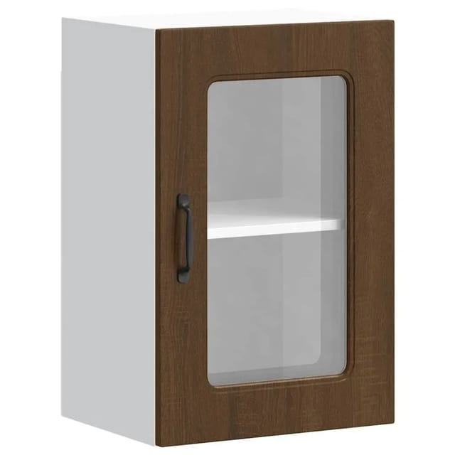 vidaXL Küchen-Hängeschrank mit Glastür Kalmar Braun Eichen-Optik 853534