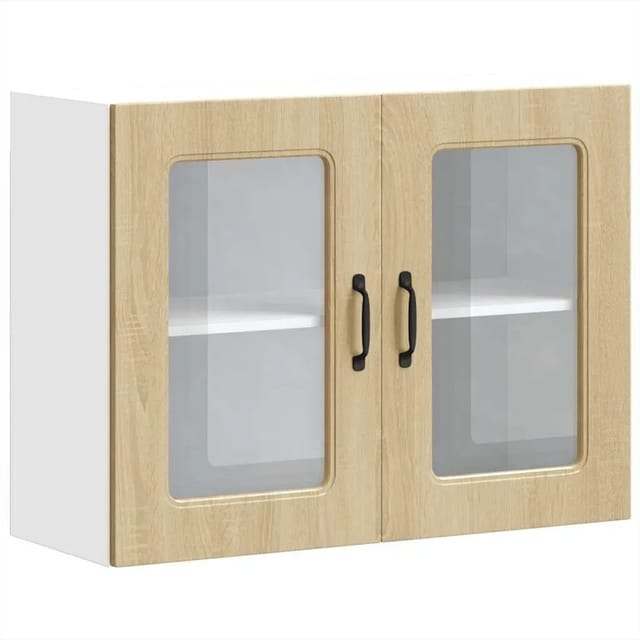 vidaXL Küchen-Hängeschrank mit Glastür Kalmar Sonoma-Eiche Holzwerkstoff 853610