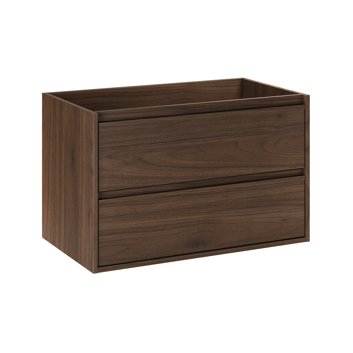 Waschtischunterschrank 80cm Edmé Mit 2 Schubladen, Dunkles Holzoptik