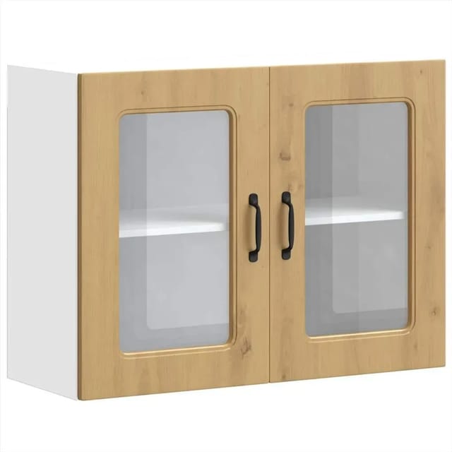 vidaXL Küchen-Hängeschrank mit Glastür Kalmar Artisan-Eiche Holzwerkstoff 853616