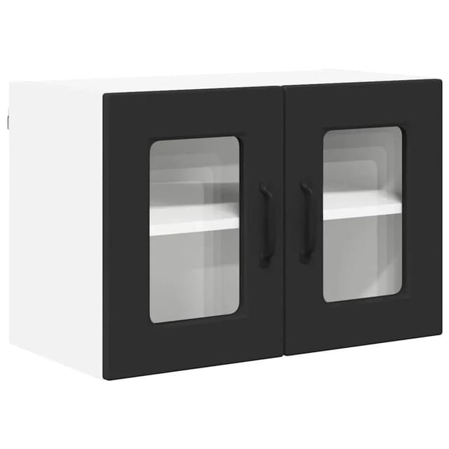 vidaXL Küchenwandschrank mit Tür Schwarz 60 x 31 x 40 cm Holzwerkstoff 885317