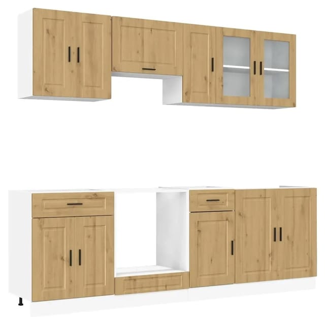 vidaXL 8-Tlg Küchenschrank-Set Kalmar Artisan-Eiche Holzwerkstoff 3314850