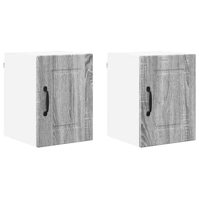 vidaXL Küchenwandschrank mit Regal 2 Stk Graues Sonoma 30 x 31 x 40 cm 885218