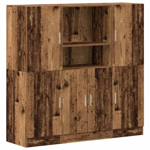 vidaXL 3-Tlg Küchenschrank-Set Altholz-Optik Holzwerkstoff 3324158
