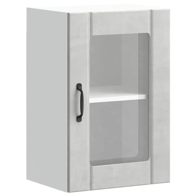 vidaXL Küchen-Hängeschrank mit Glastür Lucca Betongrau 853771