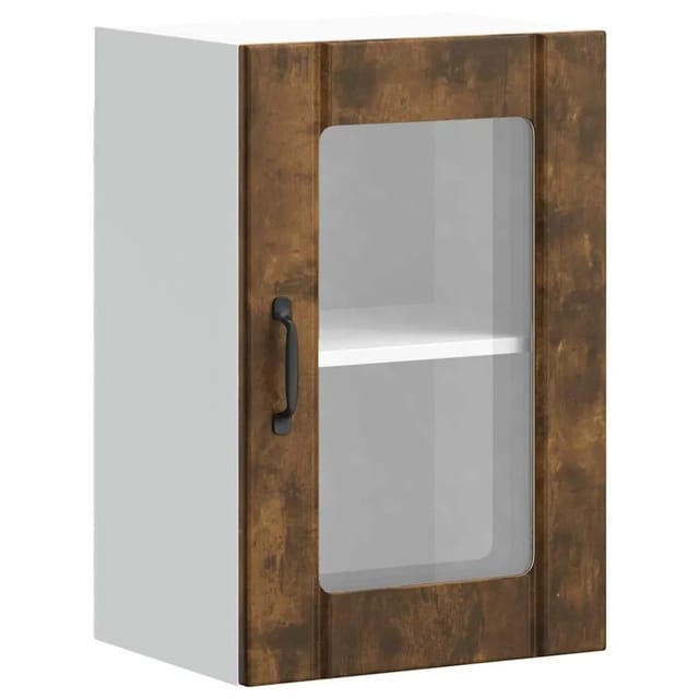 vidaXL Küchen-Hängeschrank mit Glastür Lucca Räuchereiche 853772