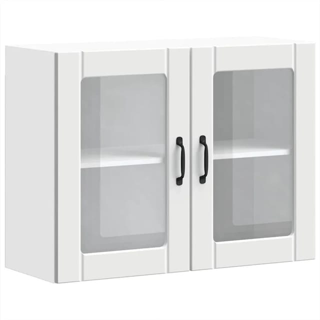 vidaXL Küchen-Hängeschrank mit Glastür Lucca Weiß Holzwerkstoff 853847