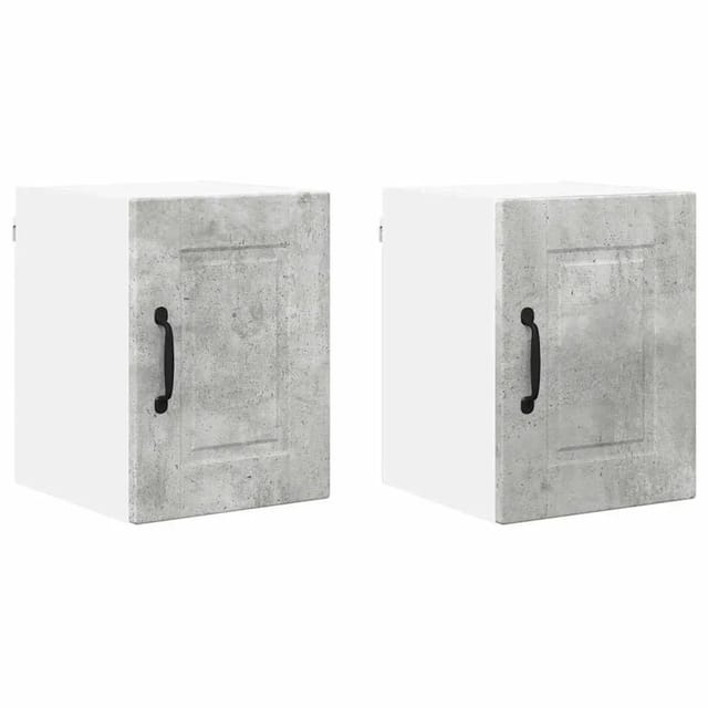 vidaXL Küchenwandschrank mit Regal 2 Stk Beton Grau 30 x 31 x 40 cm 885212