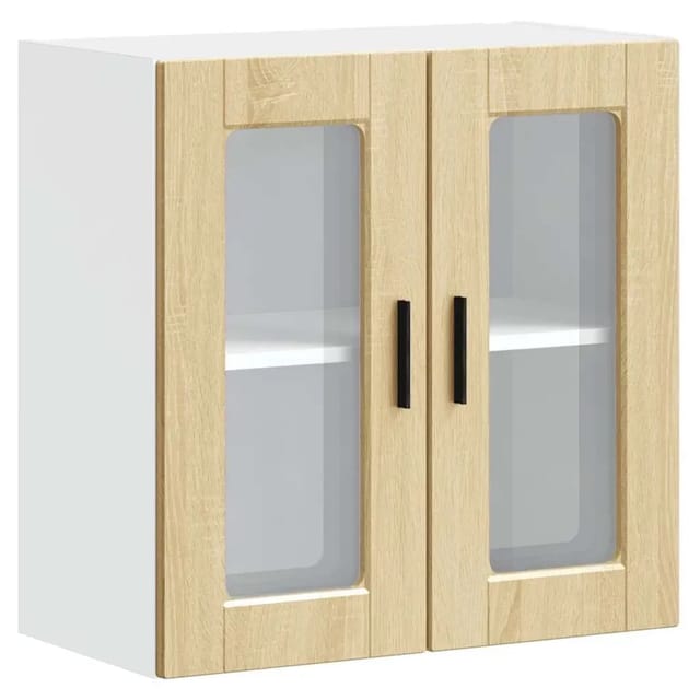vidaXL Küchen-Hängeschrank mit Glastür Porto Sonoma-Eiche 854150