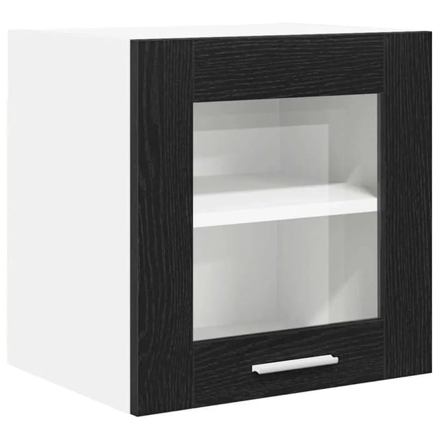 vidaXL Hängeschrank mit Tür Riga Schwarz Eichen-Optik 40 x 31 x 40 cm 884196