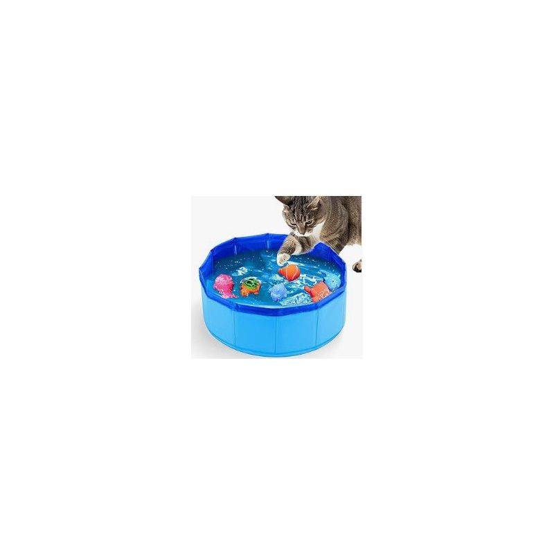 Faltbares, Blaues Stoffbecken (30 × 10 Cm) Für Kinder Und Haustiere