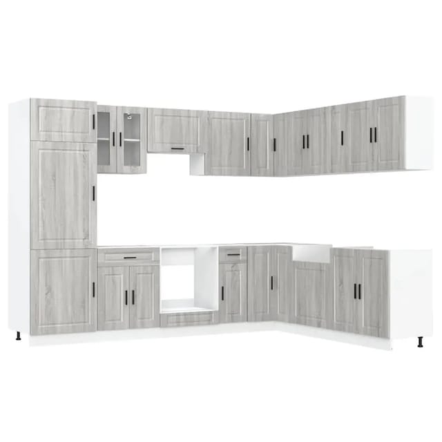 vidaXL 14-Tlg Küchenschrank-Set Porto Grau Sonoma Holzwerkstoff 3314997