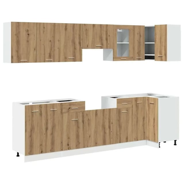 vidaXL 11-Tlg Küchenschrank-Set Lyon Artisan-Eiche Holzwerkstoff 3328580