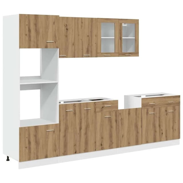 vidaXL 7-Tlg Küchenschrank-Set Lyon Artisan-Eiche Holzwerkstoff 3328572