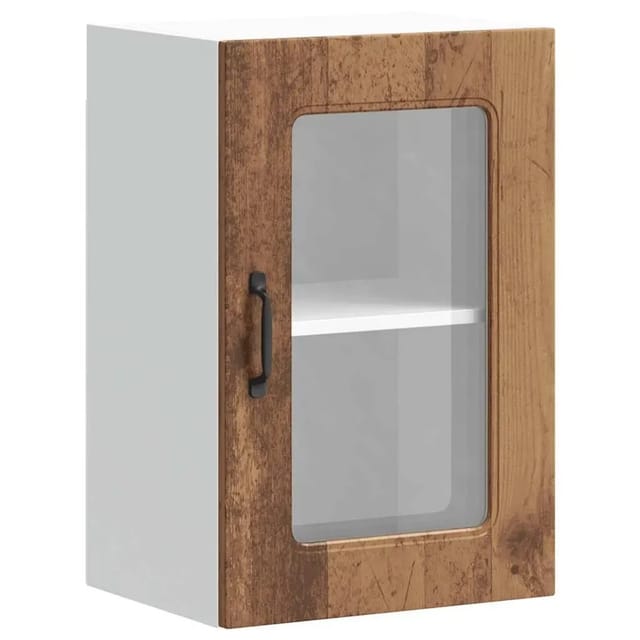 vidaXL Küchen-Hängeschrank mit Glastür Kalmar Altholz-Optik Holzwerkstoff 853535