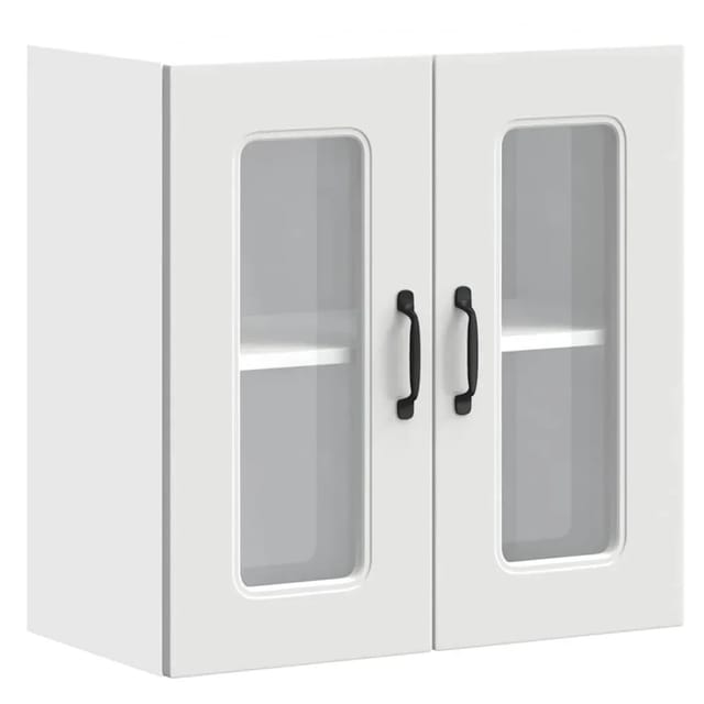 vidaXL Küchen-Hängeschrank mit Glastür Kalmar Weiß Holzwerkstoff 853667