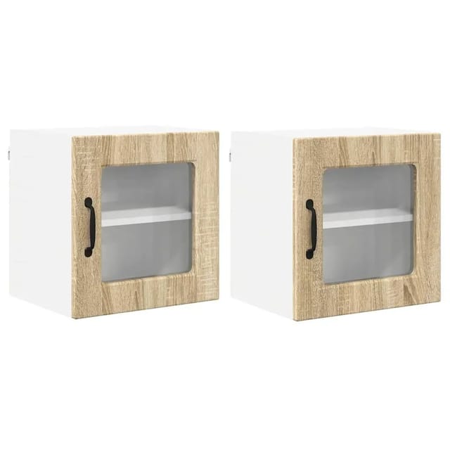 vidaXL Küchenwandschrank mit Regal 2 Stk Sonoma-Eiche 40 x 31 x 40 cm 885190