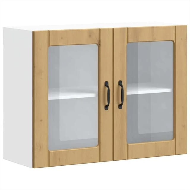 vidaXL Küchen-Hängeschrank mit Glastür Artisan-Eiche Holzwerkstoff 853856