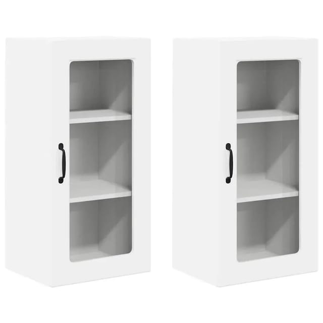 vidaXL Küchenschrank mit Regal 2 Stk Hochglanz Weiß 40 x 31 x 80 cm 884994