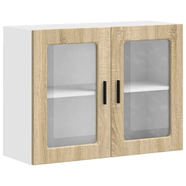 vidaXL Küchen-Hängeschrank mit Glastür Porto Sonoma-Eiche 854090
