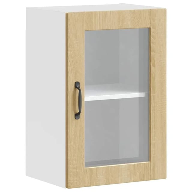 vidaXL Küchen-Hängeschrank mit Glastür Porto Sonoma-Eiche 854010