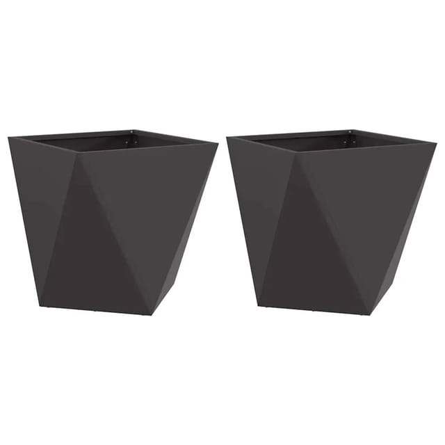 vidaXL Pflanzkübel 2 Stk Schwarz 50 x 50 x 50 cm Stahl 883837