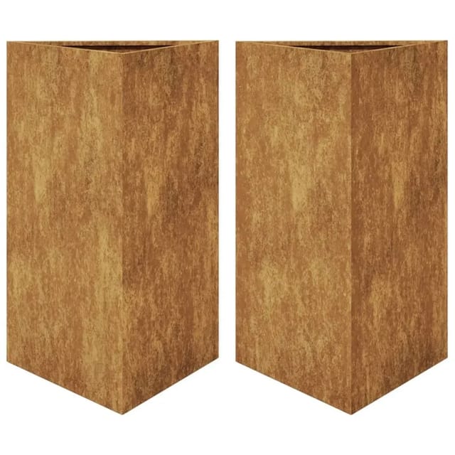 vidaXL Pflanzkübel 2 Stk Dreieckig 50x43x75 cm Wetterfester Stahl 851184