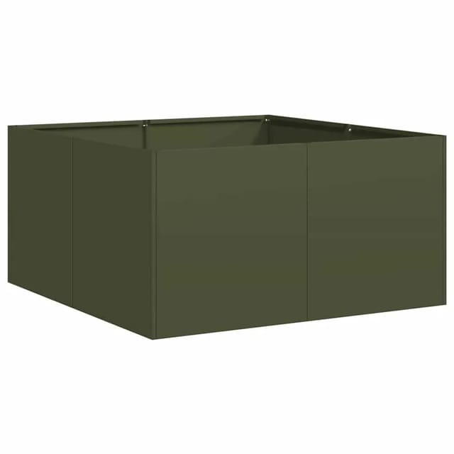 vidaXL Pflanzkübel Olivgrün 80x80x40 cm Kaltgewalzter Stahl 860741