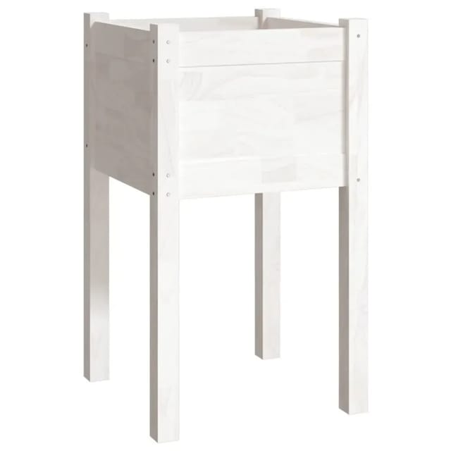vidaXL Pflanzkübel Weiß 40x40x70 cm Massivholz Kiefer 810791
