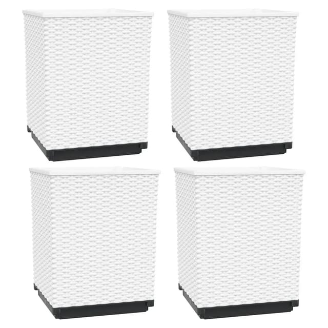 vidaXL Pflanzkübel 4 Stk Weiß 30x30x37 cm Polypropylen 364188