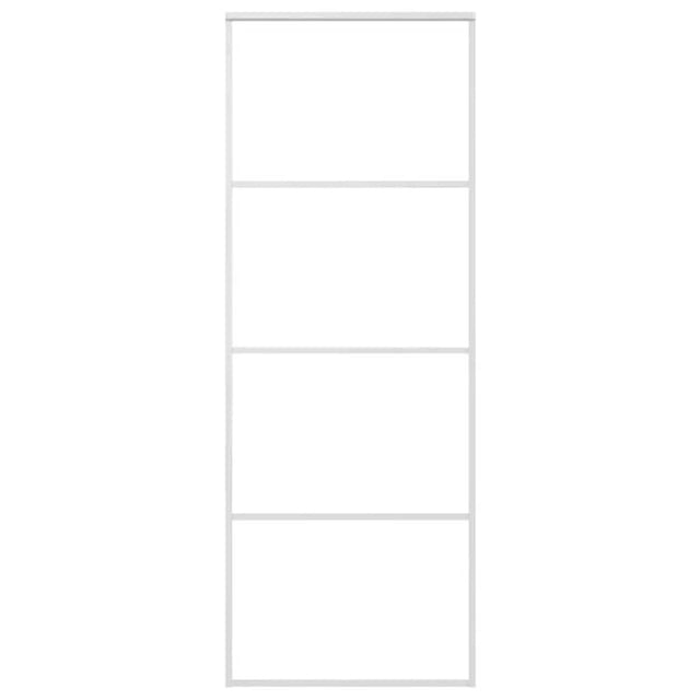 vidaXL Schiebetür ESG-Glas und Aluminium 76x205 cm Weiß 151656