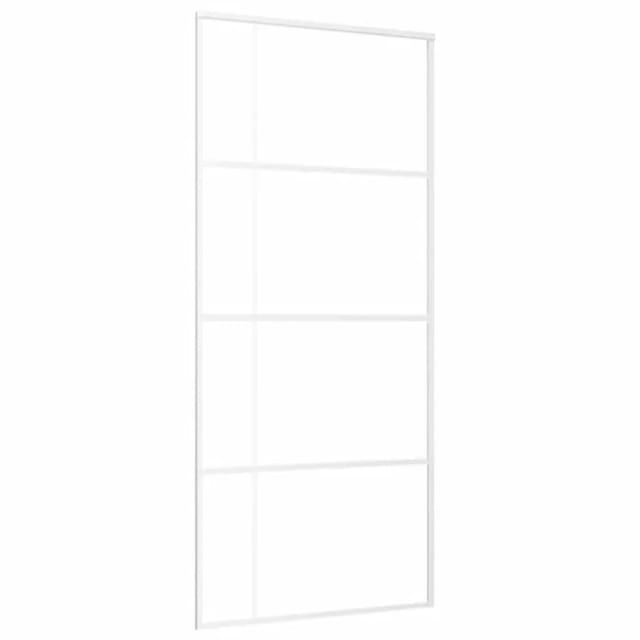 vidaXL Schiebetür ESG-Glas und Aluminium 90x205 cm Weiß 151684
