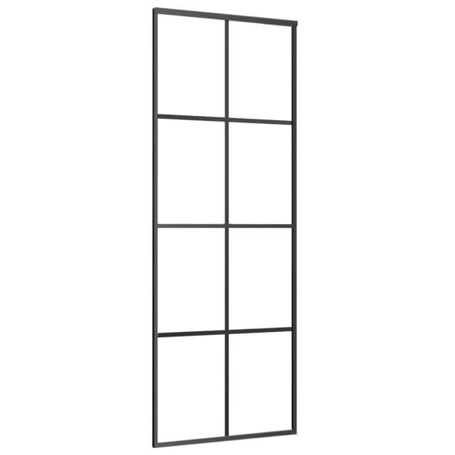 vidaXL Schiebetür Aluminium und ESG Glas 76x205 cm Schwarz 288064