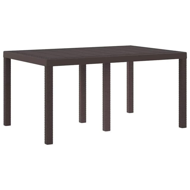 vidaXL Gartentisch Braun 150 x 100 x 73 cm Poly-Rattan 871685