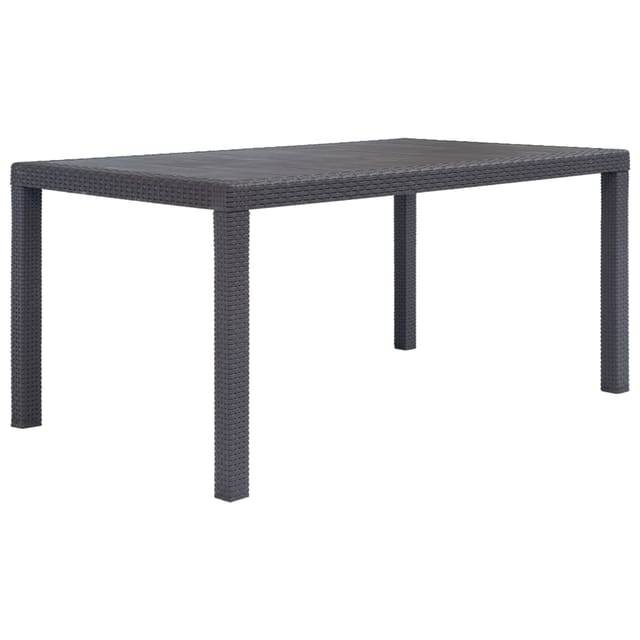 vidaXL Gartentisch Braun 150x90x72 cm Kunststoff Rattan-Optik 45606