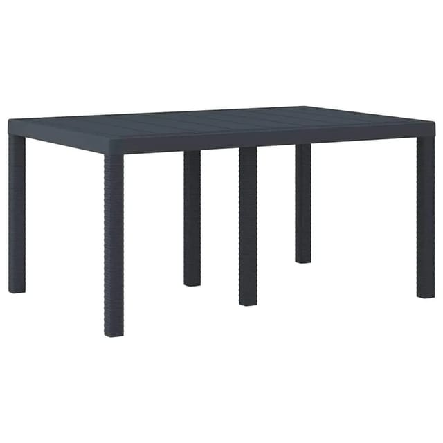 vidaXL Gartentisch Anthrazit 150 x 100 x 73 cm Poly-Rattan 871684