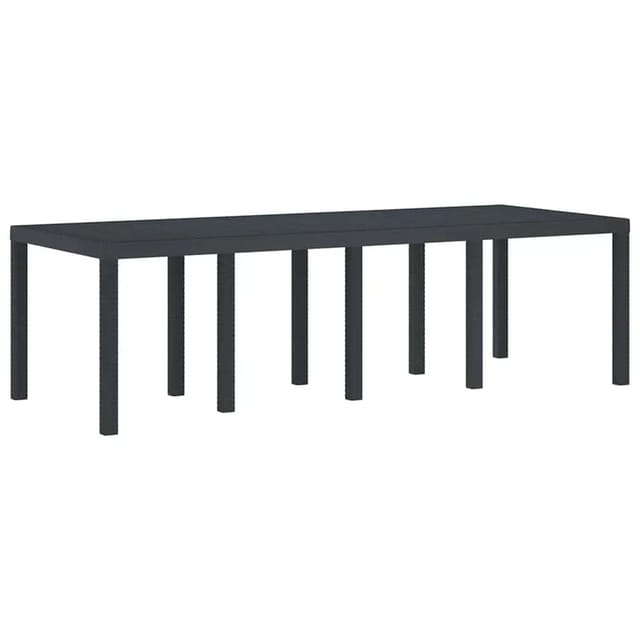 vidaXL Gartentisch Anthrazit 250 x 100 x 73 cm Poly-Rattan 871692