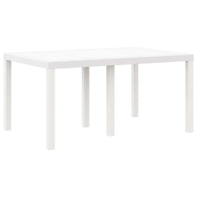vidaXL Gartentisch Weiß 150 x 100 x 73 cm Poly-Rattan 871686