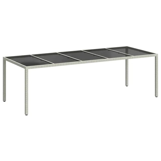 vidaXL Gartentisch Weiß 250x100x75 cm Poly Rattan und Hartglas 362556