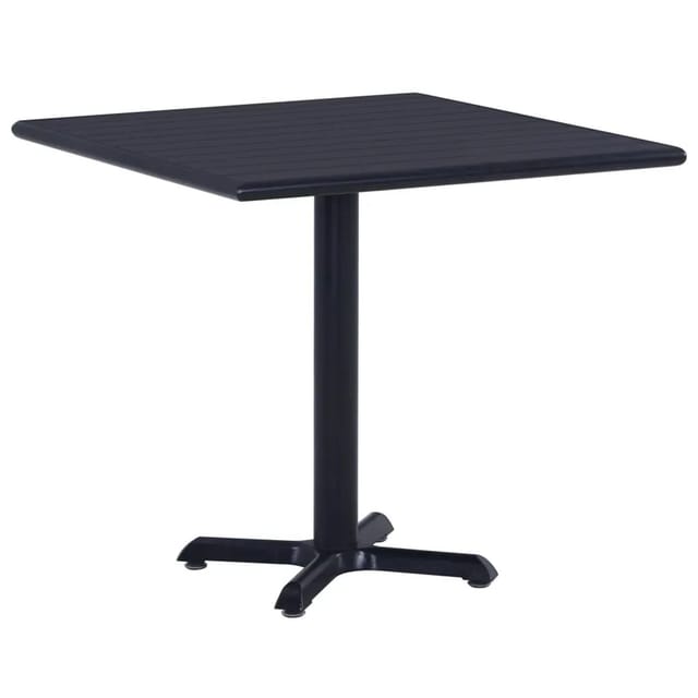vidaXL Gartentisch Schwarz 80x80x75 cm 49470